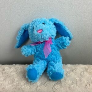 Greenbrier Blue Bunny Rabbit Plush Stuffed Animal Toy Pink Bow Floppy Ears
